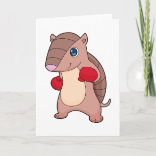 Gürteltier Boxen Boxer Boxhandschuhe Karte