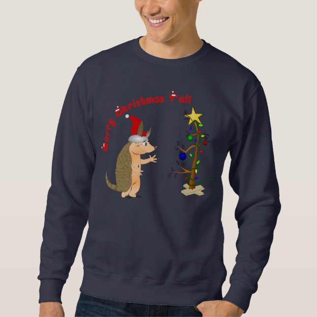 Gürteltier-frohe Weihnacht-Sweatshirt Sweatshirt (Vorderseite)