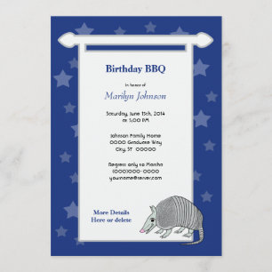 Gürteltier hat Rolle-Party in der Hauptrolle Einladung