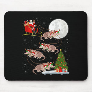 Gürteltier Weihnachtsmann Schlitten Fliegend Lusti Mousepad