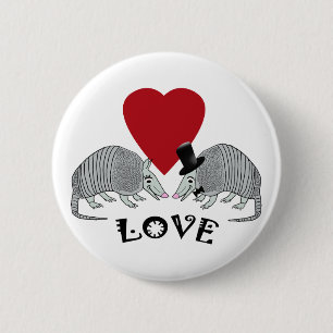 Gürteltiere in den Liebe-Knöpfen Button