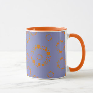 gürtnorange blaue Quadrate Muster schwindelnde Kun Tasse