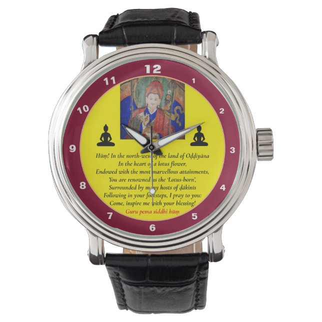 Guru Rinpoche & Seven Line Gebet /Padmasambhava Armbanduhr (Vorderseite)