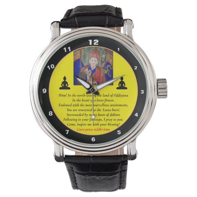 Guru Rinpoche & Seven Line Gebet /Padmasambhava Armbanduhr (Vorderseite)