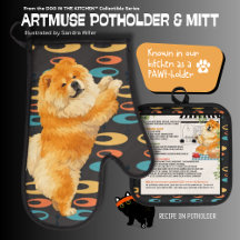 GUS GUS -CHOW DOG Oven Mitt & Pot Holder