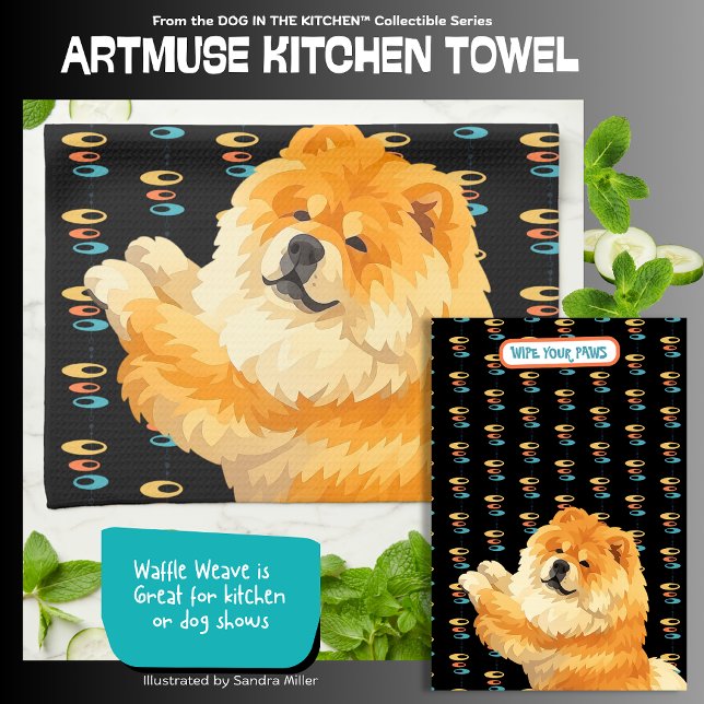 GUS red chow  - ArtMuse Kitchen Towels  Geschirrtuch (Von Creator hochgeladen)