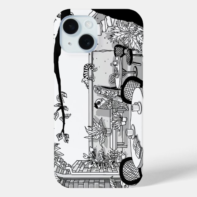 Gusandong Library Village Mural iPhone Fall Case-Mate iPhone Hülle (Rückseite)