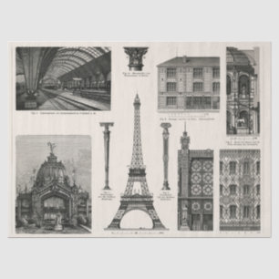 Gusseisen-Architektur 1894 Ephemera Decoupage Seidenpapier