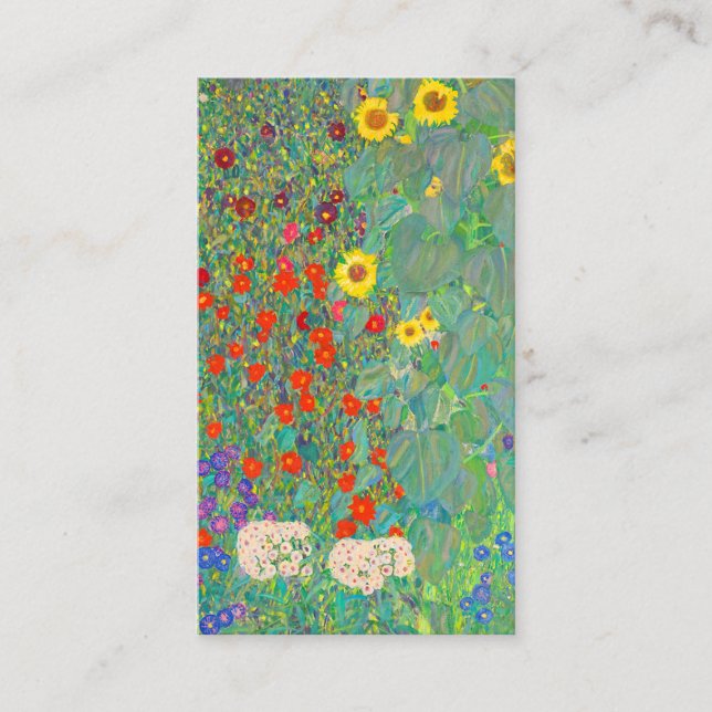 Gustav Klimt 1907, Bauerngarten mit Sonnenblumen. Visitenkarte (Vorderseite)