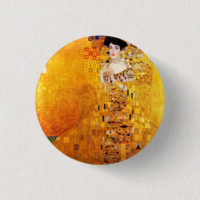 Gustav Klimt Adele Bloch-Bauer Vintager Jugendstil Button (Vorderseite)