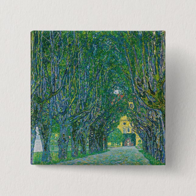 Gustav Klimt - Allee im Park Schloss Kammer Button (Vorderseite)