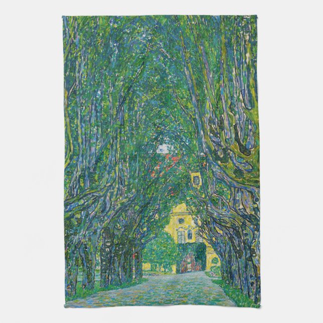 Gustav Klimt - Allee im Park Schloss Kammer Geschirrtuch (Vertikal)