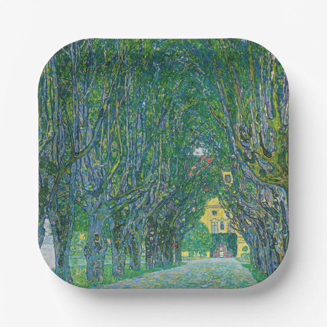 Gustav Klimt - Allee im Park Schloss Kammer Pappteller (Vorderseite)