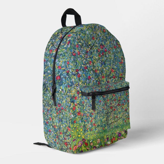 Gustav Klimt - Apfelbaum Bedruckter Rucksack (Rückseitige Ecke links)
