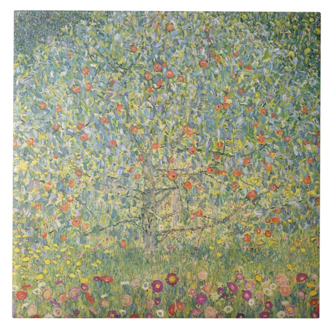 Gustav Klimt Apfelbaum Fliese (Vorderseite)