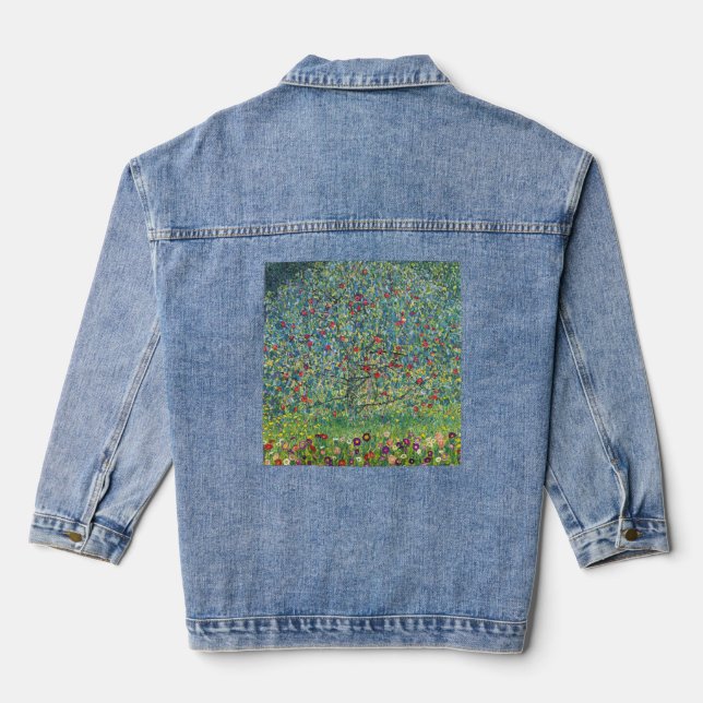 Gustav Klimt - Apfelbaum Jeansjacke (Rückseite)