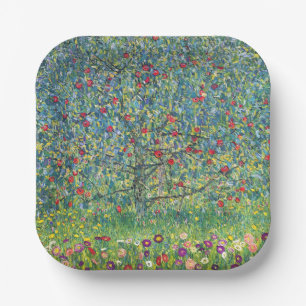 Gustav Klimt - Apfelbaum Pappteller