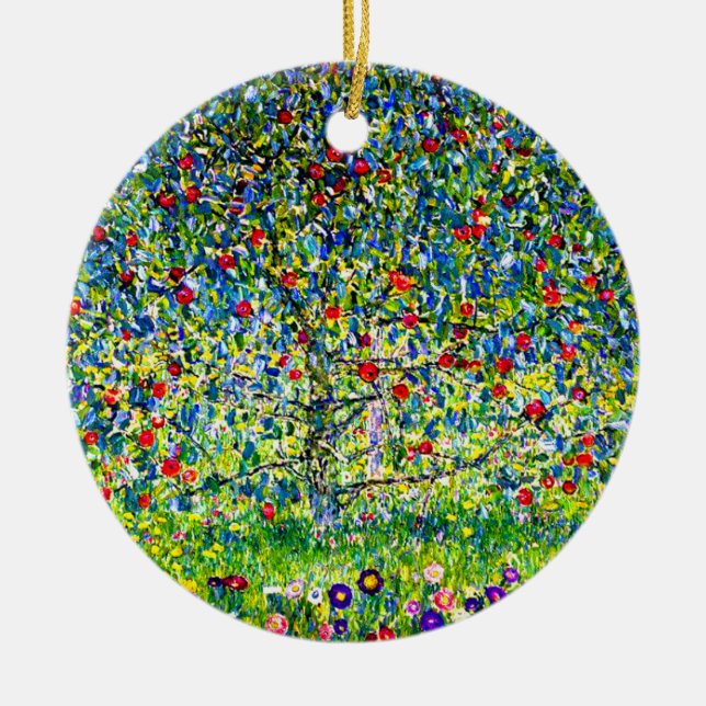 Gustav Klimt Apple Tree Keramik Ornament (Vorne)