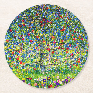Gustav Klimt Apple Tree Runder Pappuntersetzer