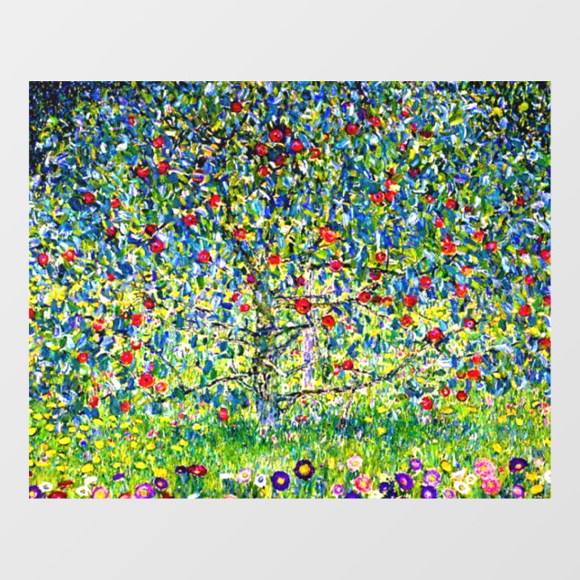 Gustav Klimt Apple Tree Upscaled Fensteraufkleber (Blatt)