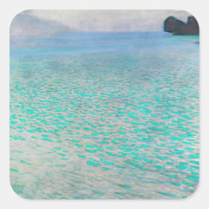 Gustav Klimt - Attersee Quadratischer Aufkleber