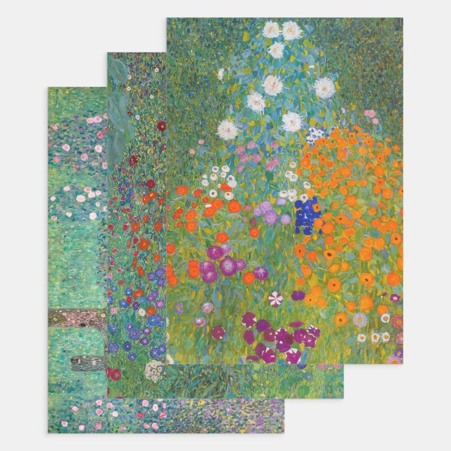 Gustav Klimt - Auswahl der Meisterwerke im Garten Geschenkpapier Set (Von Creator hochgeladen)