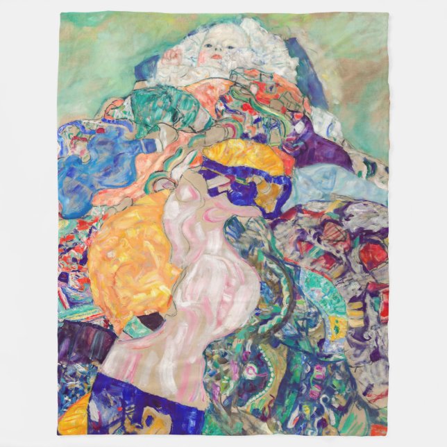 Gustav Klimt - Baby / Wiege Fleecedecke (Vorderseite)