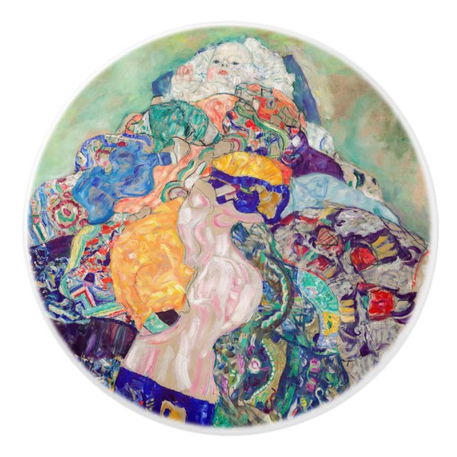 Gustav Klimt - Baby / Wiege Keramikknauf (Vorderseite)
