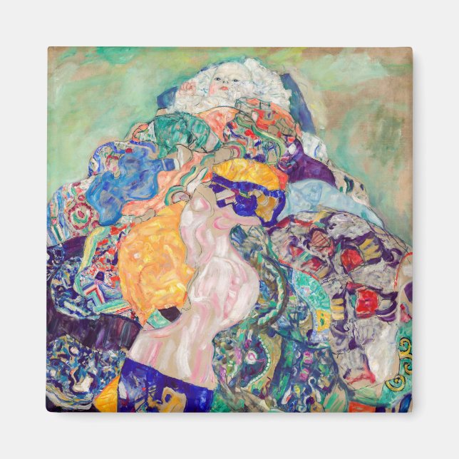 Gustav Klimt - Baby / Wiege Magnet (Vorne)
