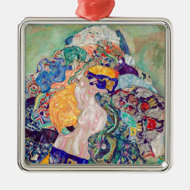 Gustav Klimt - Baby / Wiege Ornament Aus Metall (Vorne)