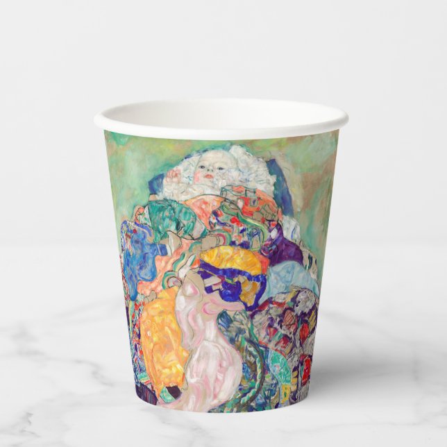 Gustav Klimt - Baby / Wiege Pappbecher (Vorderseite)
