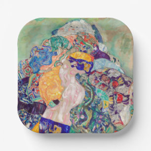Gustav Klimt - Baby / Wiege Pappteller