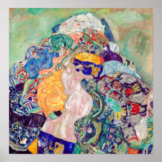 Gustav Klimt - Baby / Wiege Poster (Vorne)