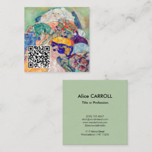 Gustav Klimt - Baby / Wiege - QR Code Quadratische Visitenkarte