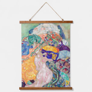 Gustav Klimt - Baby / Wiege Wandteppich Mit Holzrahmen