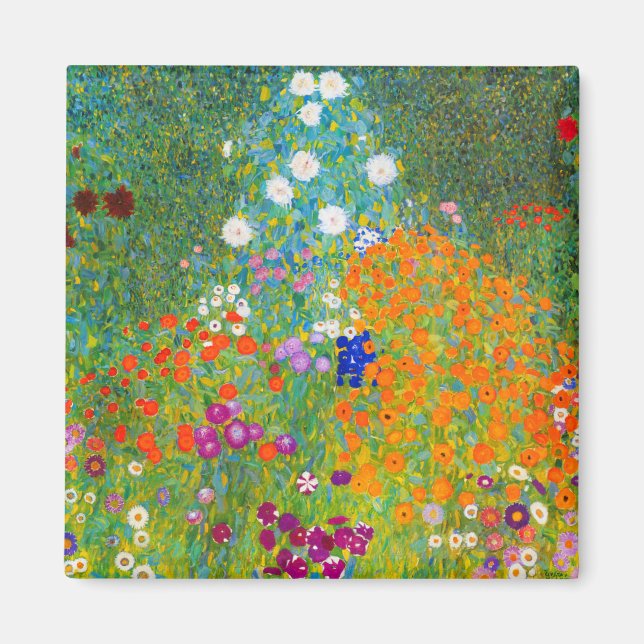 Gustav Klimt Bauerngarten Fantastische Bergwelten Magnet (Vorne)