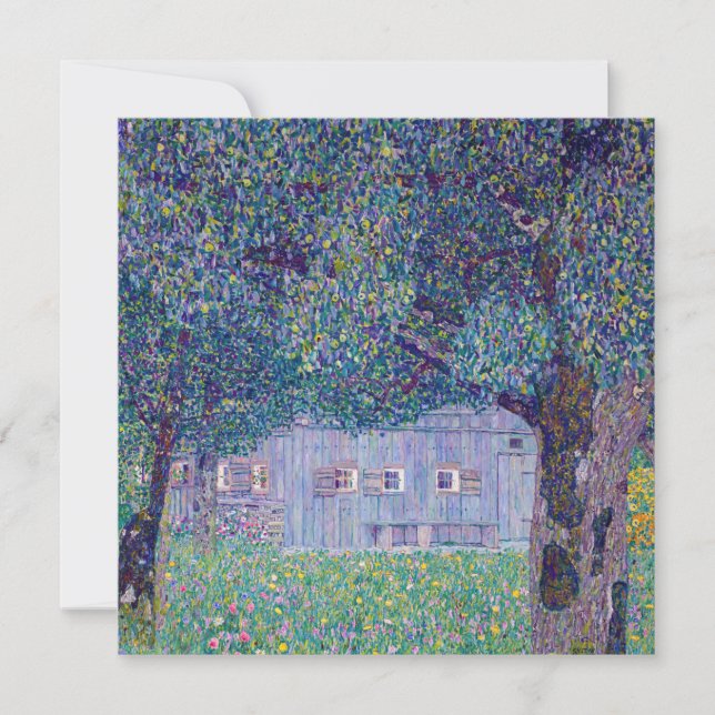 Gustav Klimt - Bauernhof in Oberösterreich Dankeskarte (Vorderseite)