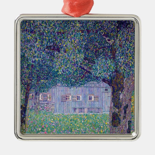 Gustav Klimt - Bauernhof in Oberösterreich Ornament Aus Metall (Vorne)