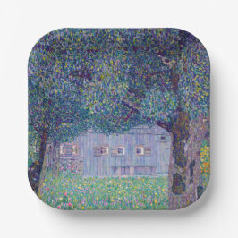 Gustav Klimt - Bauernhof in Oberösterreich Pappteller
