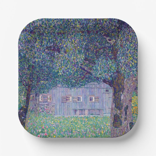 Gustav Klimt - Bauernhof in Oberösterreich Pappteller (Vorderseite)
