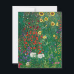 Gustav Klimt - Bauernhof mit Sonnenblumen Dankeskarte<br><div class="desc">Gustav Klimt - Bauernhof mit Sonnenblumen</div>