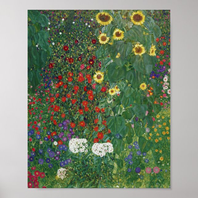 Gustav Klimt - Bauernhof mit Sonnenblumen Poster (Vorne)