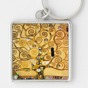Gustav Klimt Baum des Lebens: Art Nouveau Symbolis Schlüsselanhänger