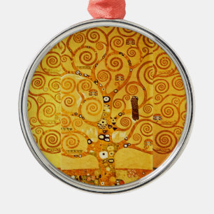 Gustav Klimt Baum des Lebens: Art Nouveau Symbolis Silbernes Ornament