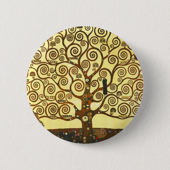 Gustav Klimt Baum-Knopf Button (Vorderseite)