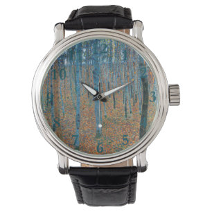 Gustav Klimt Beech Tree Forest Grove Armbanduhr