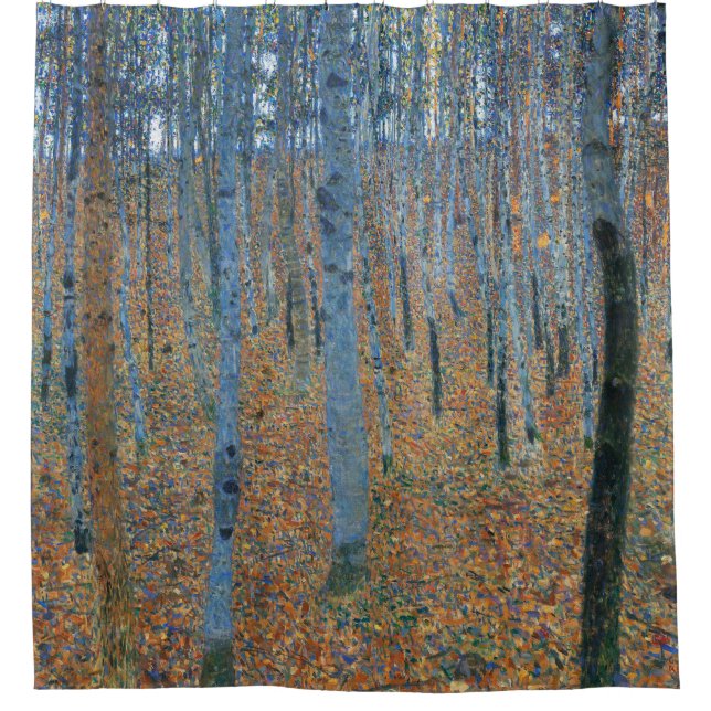 Gustav Klimt Beech Tree Forest Grove Duschvorhang (Vorderseite)
