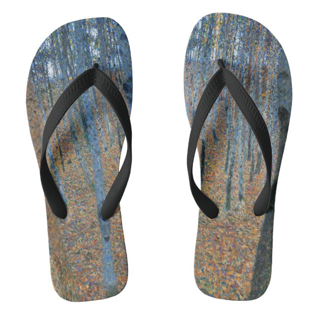 Gustav Klimt Beech Tree Forest Grove Flip Flops (Fußbett)
