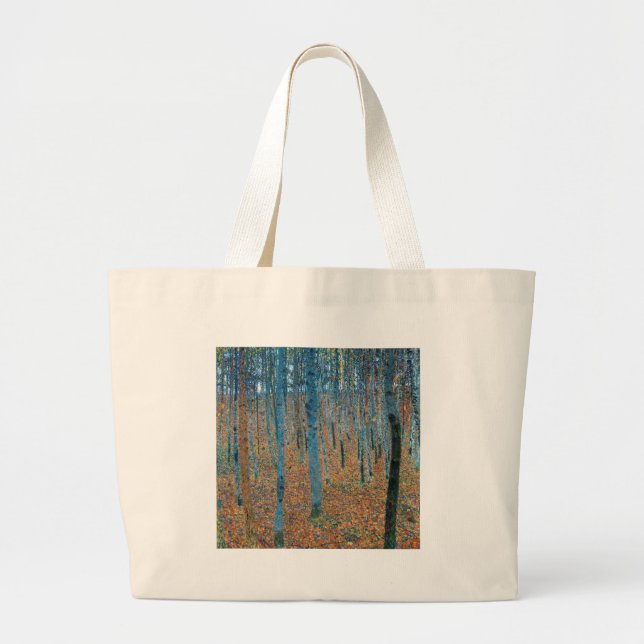 Gustav Klimt Beech Tree Forest Grove Jumbo Stoffbeutel (Vorne)