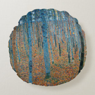 Gustav Klimt Beech Tree Forest Grove Rundes Kissen
